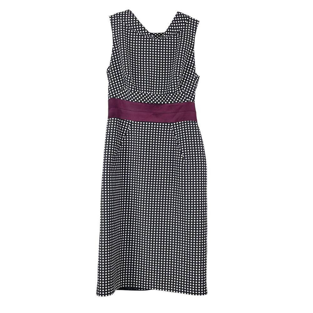 Donna Ricco Women's Black White Polka Dot Dress Size 6 Retro Mod Pinup Inspired